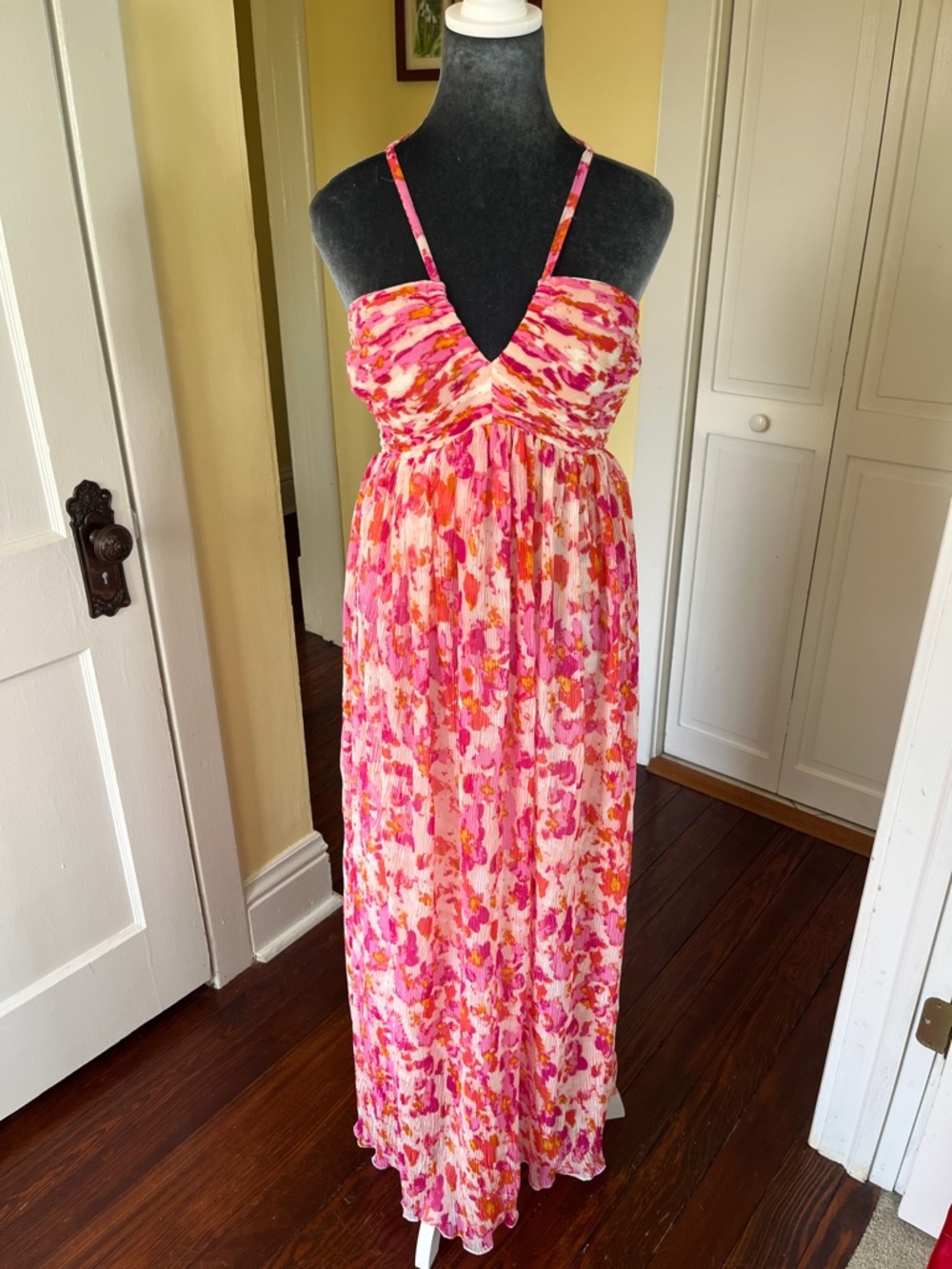Sincerely Jules Pink Printed Halter Dress